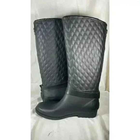 Guess Los Angeles Lulue Mid Calf Quilted Black Rain Boot Womens Size 7 - Picture 15 of 16